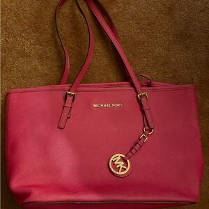 Michael Kors Pink Tote with Gold Accents